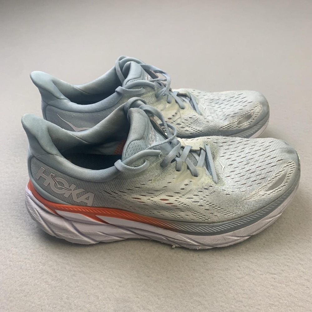 Hoka One One Clifton 8 Shoes Womens Size 10 Blue Running Sneakers 1119394